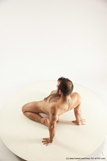 Nude Man White Average Short Brown Sitting poses - ALL Sitting poses - on knees Multi angles poses Realistic