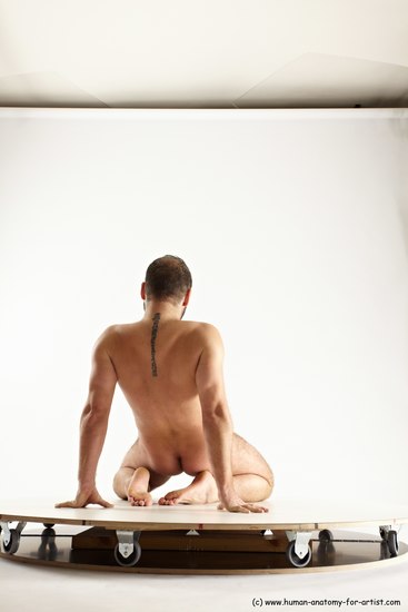 Nude Man White Average Short Brown Sitting poses - ALL Sitting poses - on knees Multi angles poses Realistic