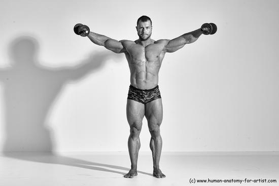 Underwear Gymnastic poses Man White Standing poses - ALL Muscular Short Brown Standing poses - simple Dynamic poses Academic