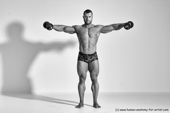 Underwear Gymnastic poses Man White Standing poses - ALL Muscular Short Brown Standing poses - simple Dynamic poses Academic