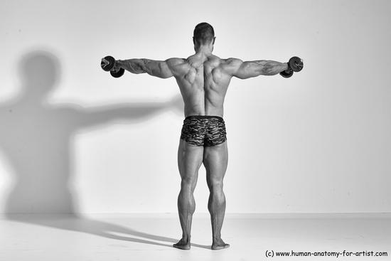 Underwear Gymnastic poses Man White Standing poses - ALL Muscular Short Brown Standing poses - simple Dynamic poses Academic