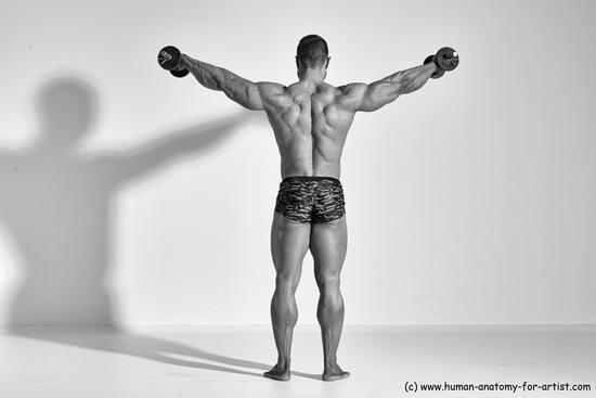 Underwear Gymnastic poses Man White Standing poses - ALL Muscular Short Brown Standing poses - simple Dynamic poses Academic