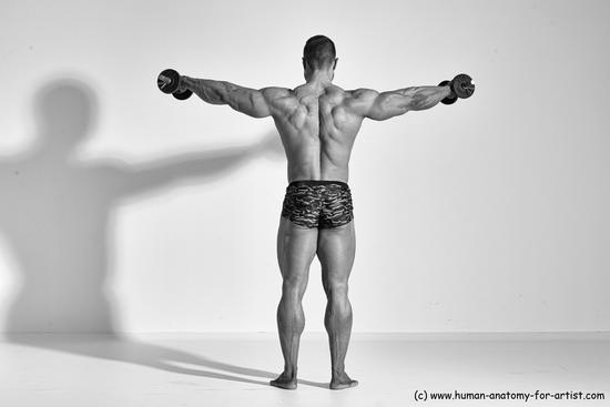 Underwear Gymnastic poses Man White Standing poses - ALL Muscular Short Brown Standing poses - simple Dynamic poses Academic