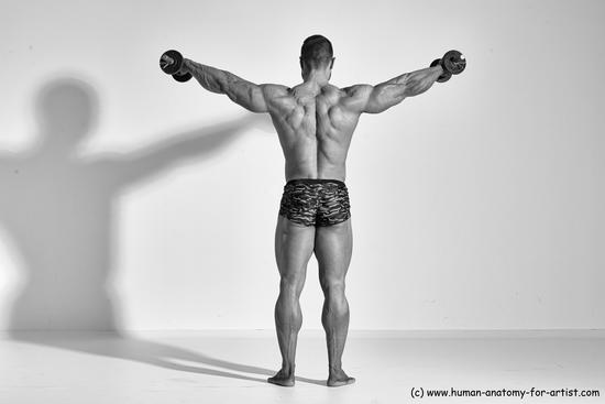 Underwear Gymnastic poses Man White Standing poses - ALL Muscular Short Brown Standing poses - simple Dynamic poses Academic