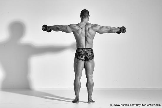 Underwear Gymnastic poses Man White Standing poses - ALL Muscular Short Brown Standing poses - simple Dynamic poses Academic