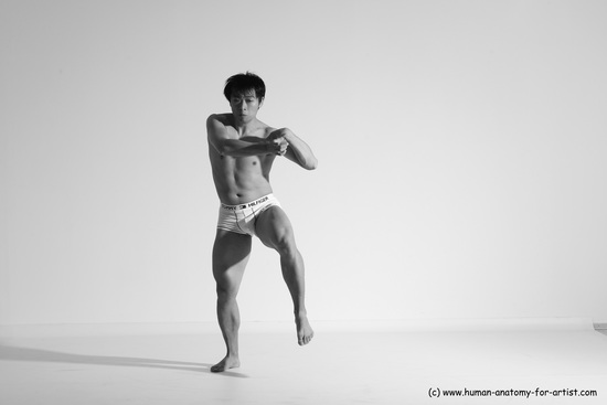 Underwear Martial art Man Asian Moving poses Average Short Black Dynamic poses Academic