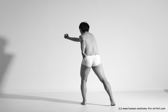 Underwear Martial art Man Asian Moving poses Average Short Black Dynamic poses Academic