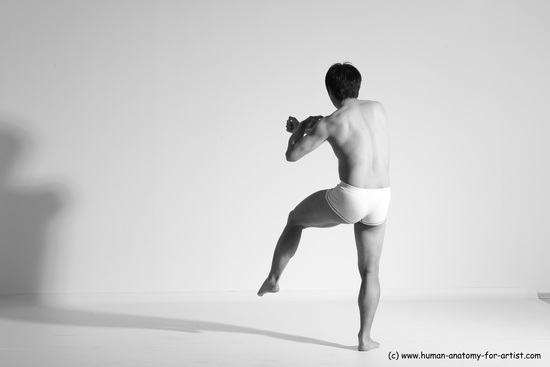 Underwear Martial art Man Asian Moving poses Average Short Black Dynamic poses Academic