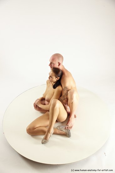 Nude Woman - Man White Sitting poses - simple Slim Bald Sitting poses - ALL Multi angles poses Realistic