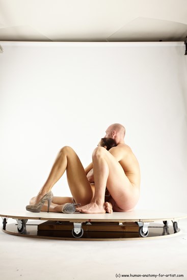 Nude Woman - Man White Sitting poses - simple Slim Bald Sitting poses - ALL Multi angles poses Realistic