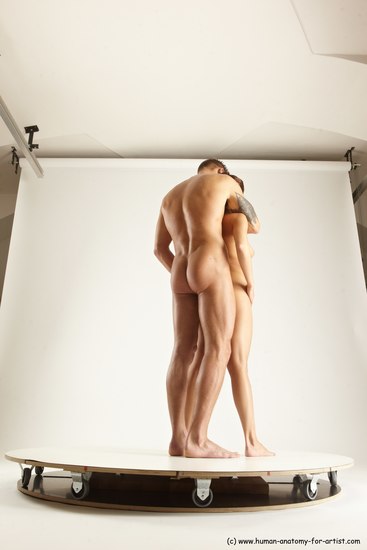 Nude Woman - Man White Standing poses - ALL Athletic Short Blond Standing poses - simple Multi angles poses Realistic