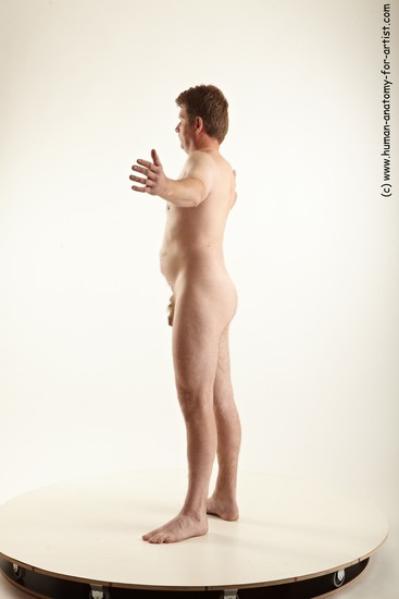 Nude Man White Standing poses - ALL Average Short Brown Standing poses - simple Realistic