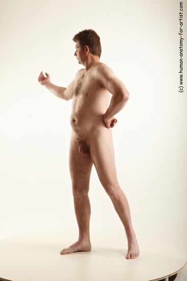 Nude Man White Standing poses - ALL Average Short Brown Standing poses - simple Realistic