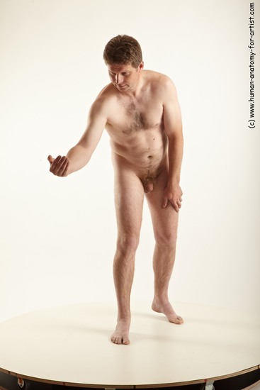 Nude Man White Standing poses - ALL Average Short Brown Standing poses - simple Realistic