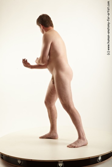 Nude Man White Standing poses - ALL Average Short Brown Standing poses - simple Realistic