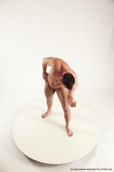 Nude Man White Standing poses - ALL Muscular Short Brown Standing poses - simple Multi angles poses Realistic