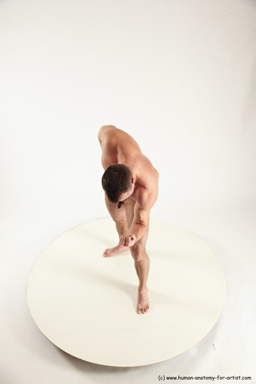 Nude Man White Standing poses - ALL Muscular Short Brown Standing poses - simple Multi angles poses Realistic