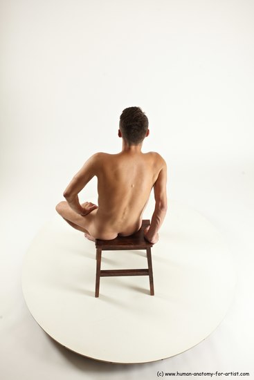 Nude Man White Sitting poses - simple Slim Short Brown Sitting poses - ALL Multi angles poses Realistic