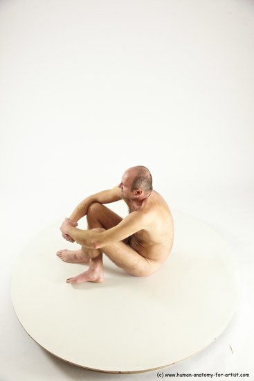 Nude Man White Sitting poses - simple Slim Short Brown Sitting poses - ALL Multi angles poses Realistic