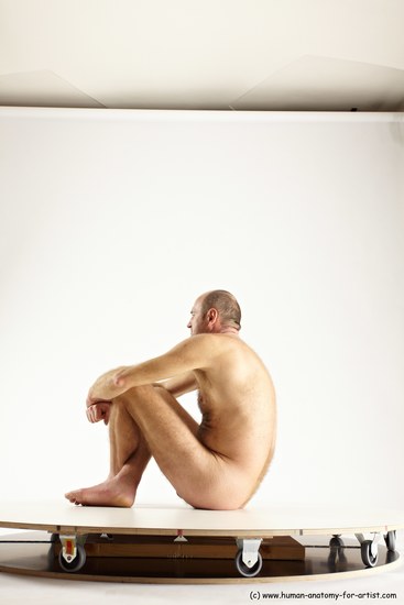 Nude Man White Sitting poses - simple Slim Short Brown Sitting poses - ALL Multi angles poses Realistic