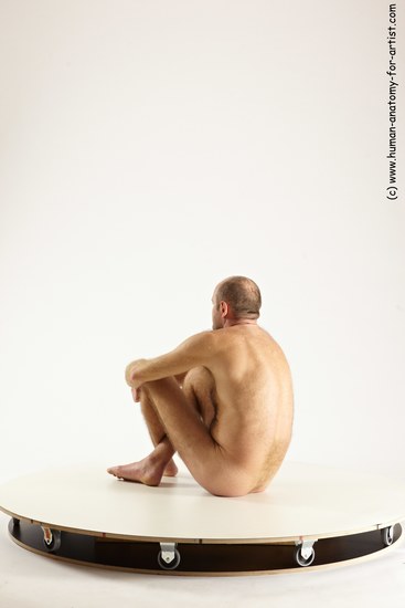 Nude Man White Sitting poses - simple Slim Short Brown Sitting poses - ALL Multi angles poses Realistic