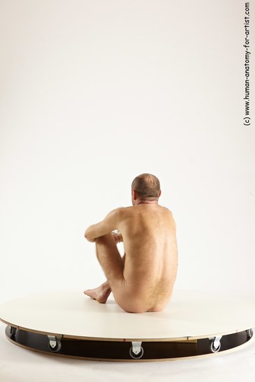 Nude Man White Sitting poses - simple Slim Short Brown Sitting poses - ALL Multi angles poses Realistic