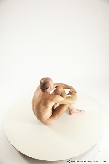 Nude Man White Sitting poses - simple Slim Short Brown Sitting poses - ALL Multi angles poses Realistic