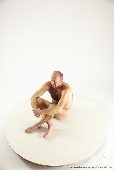 Nude Man White Sitting poses - simple Slim Short Brown Sitting poses - ALL Multi angles poses Realistic