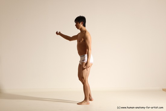 Underwear Martial art Man Asian Moving poses Average Short Black Dynamic poses Academic