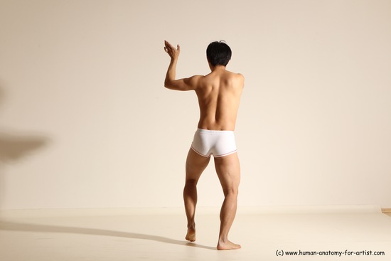 Underwear Martial art Man Asian Moving poses Average Short Black Dynamic poses Academic