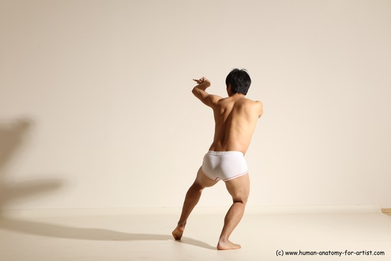 Underwear Martial art Man Asian Moving poses Average Short Black Dynamic poses Academic