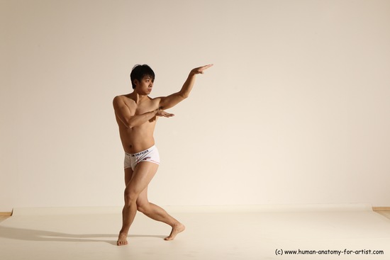 Underwear Martial art Man Asian Moving poses Average Short Black Dynamic poses Academic