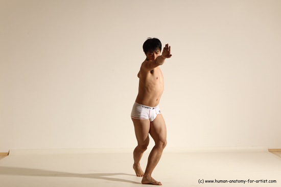 Underwear Martial art Man Asian Moving poses Average Short Black Dynamic poses Academic