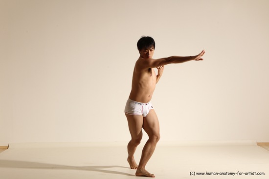 Underwear Martial art Man Asian Moving poses Average Short Black Dynamic poses Academic