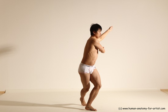 Underwear Martial art Man Asian Moving poses Average Short Black Dynamic poses Academic