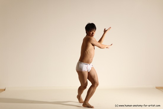 Underwear Martial art Man Asian Moving poses Average Short Black Dynamic poses Academic