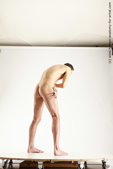 Nude Man White Standing poses - ALL Athletic Short Brown Standing poses - simple Multi angles poses Realistic