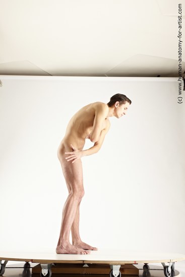 Nude Man White Standing poses - ALL Athletic Short Brown Standing poses - simple Multi angles poses Realistic