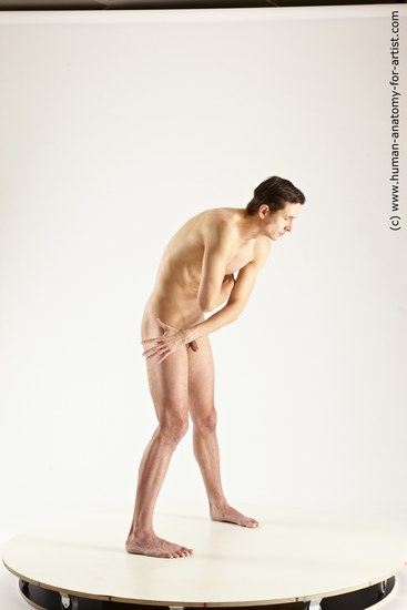 Nude Man White Standing poses - ALL Athletic Short Brown Standing poses - simple Multi angles poses Realistic