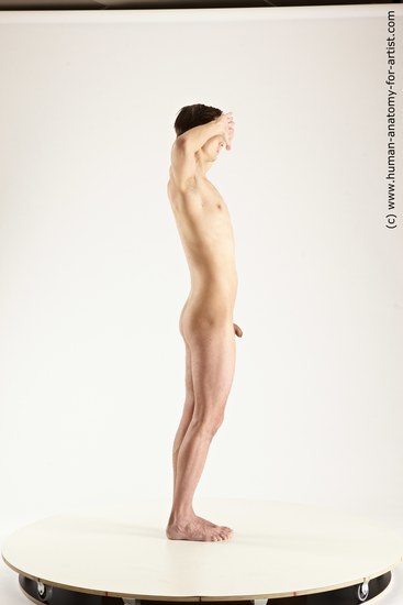 Nude Man White Standing poses - ALL Athletic Short Brown Standing poses - simple Multi angles poses Realistic