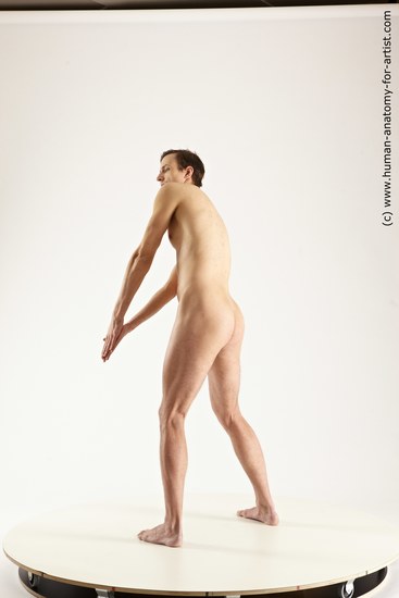 Nude Man White Standing poses - ALL Athletic Short Brown Standing poses - simple Multi angles poses Realistic