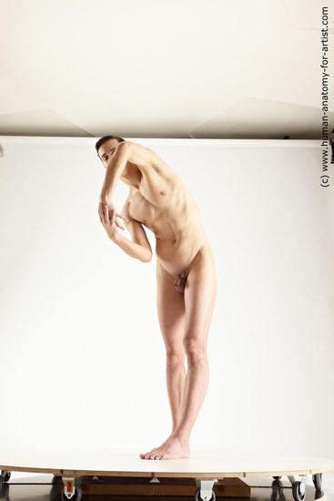 Nude Man White Standing poses - ALL Athletic Short Brown Standing poses - simple Multi angles poses Realistic