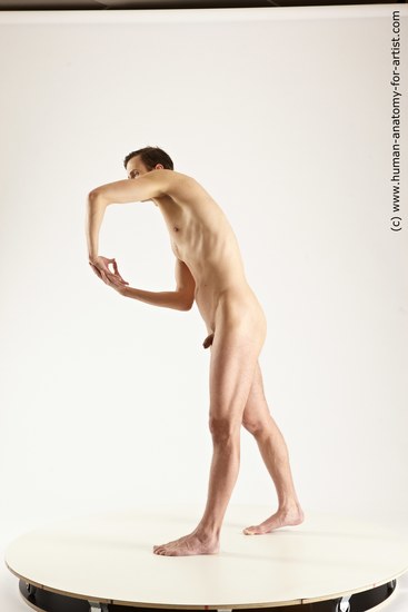 Nude Man White Standing poses - ALL Athletic Short Brown Standing poses - simple Multi angles poses Realistic