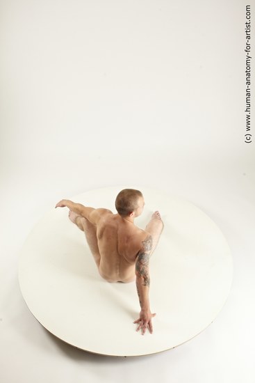 Nude Man White Sitting poses - simple Muscular Bald Sitting poses - ALL Multi angles poses Realistic