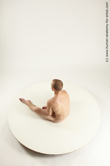 Nude Man White Sitting poses - simple Muscular Bald Sitting poses - ALL Multi angles poses Realistic