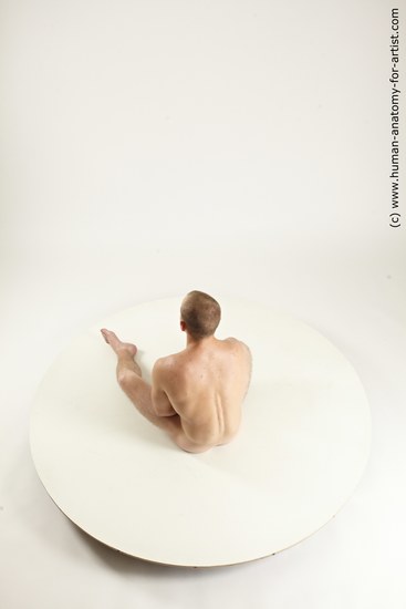 Nude Man White Sitting poses - simple Muscular Bald Sitting poses - ALL Multi angles poses Realistic