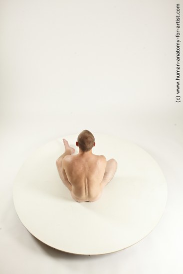 Nude Man White Sitting poses - simple Muscular Bald Sitting poses - ALL Multi angles poses Realistic