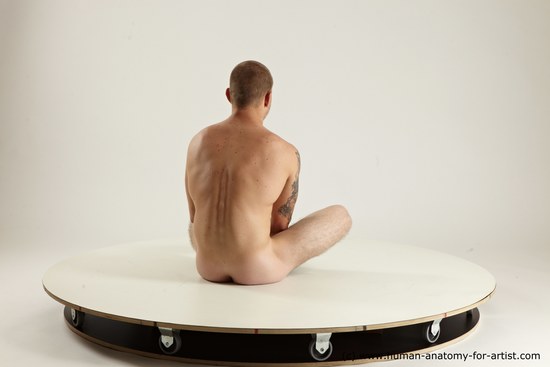 Nude Man White Sitting poses - simple Muscular Bald Sitting poses - ALL Multi angles poses Realistic