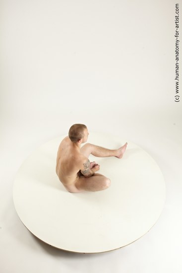 Nude Man White Sitting poses - simple Muscular Bald Sitting poses - ALL Multi angles poses Realistic