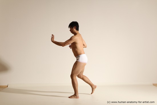 Underwear Martial art Man Asian Moving poses Average Short Black Dynamic poses Academic